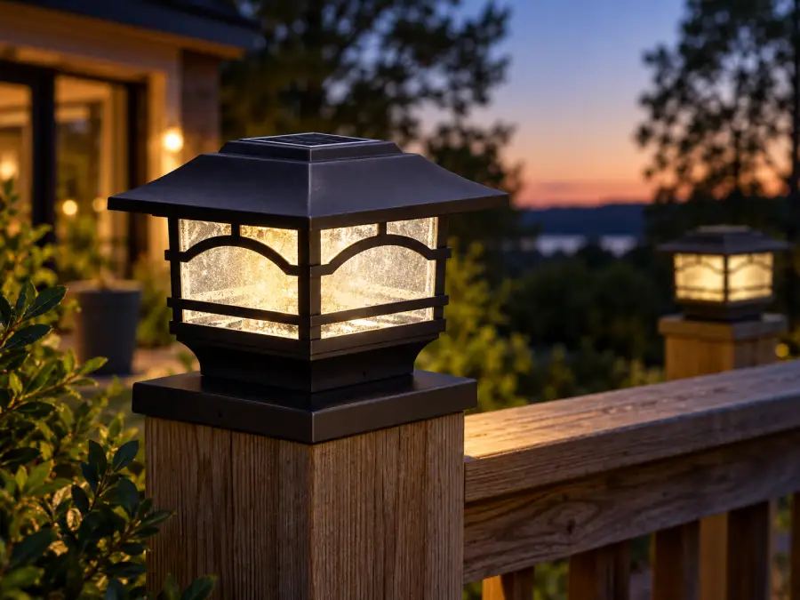 MAXSA Solar Mission Style Post Cap and Deck Railing Lights