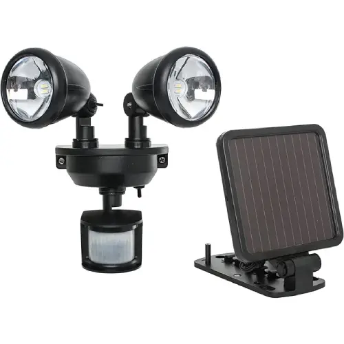 Maxsa Dual Head Solar Security Flood Light Black