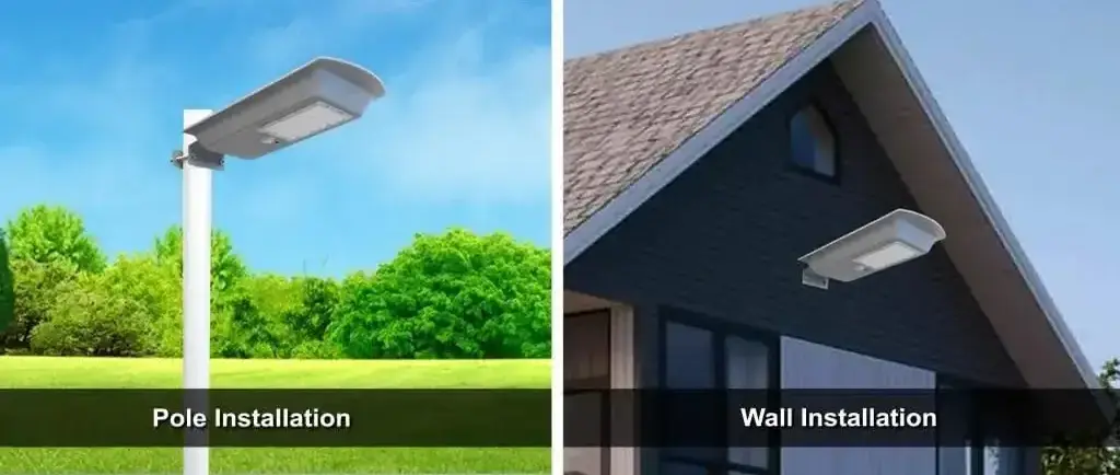 All-in-One Solar street Lights Wall and Pole Installation