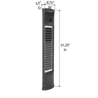 Gama Sonic Solar Pillar Commercial Bollard Light Dimensions