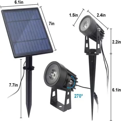 Aponuo Dual Solar Spotlights Dimensions